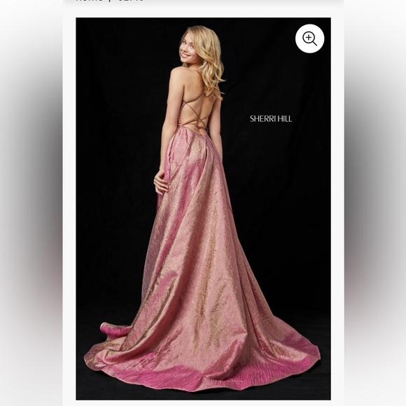 020 Sherri Hill Gold Sparkle Prom Dress - Picture 4 of 7